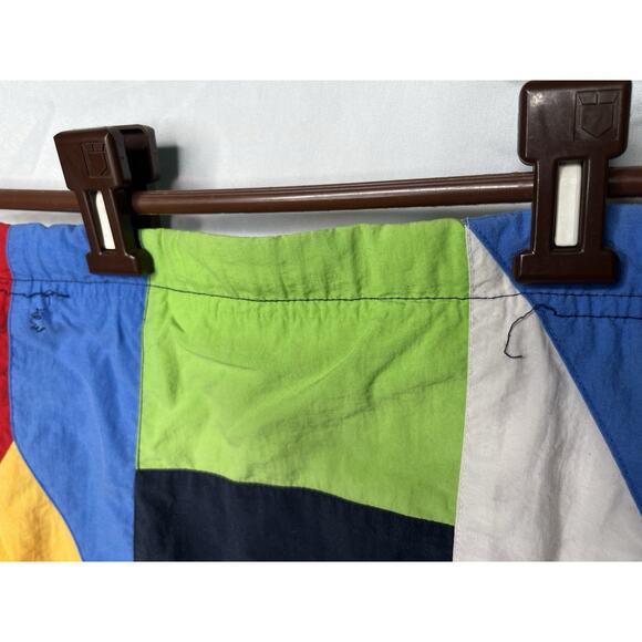 Nautica Colorblock Swim Trunks Flags Logo Stars Mens Size Medium 1990s - Picture 8 of 12